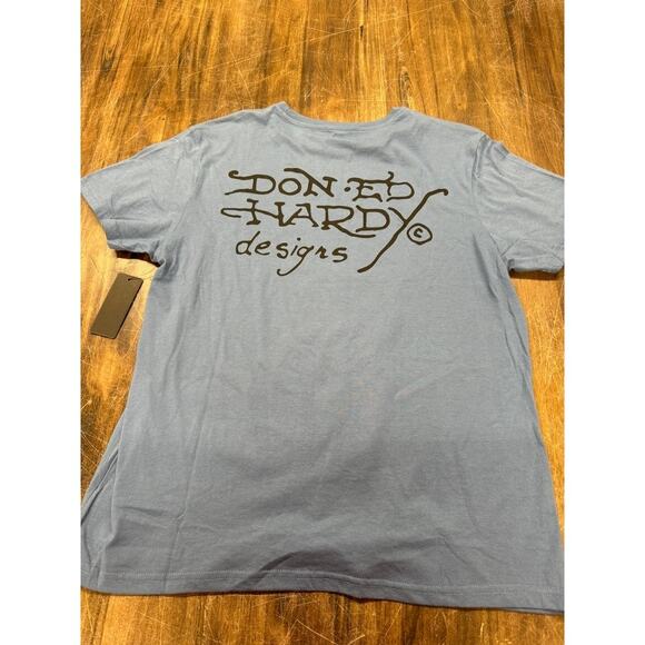 Ed Hardy Blue T-Shirt, Eagle, Heart,Bling Rose, Anchor - Picture 12 of 12